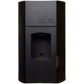 HIDRO ESTUFA DE PELLET DE 25 KW DE POTENCIA, AUTONOMÍA 10-20 HORAS, SUPERFICIE 200 M2 Y CONSUMO 2-4 Kg/h COLOR NEGRO CON CRISTAL