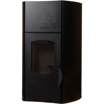 HIDRO ESTUFA DE PELLET DE 25 KW DE POTENCIA, AUTONOMÍA 10-20 HORAS, SUPERFICIE 200 M2 Y CONSUMO 2-4 Kg/h COLOR NEGRO CON CRISTAL